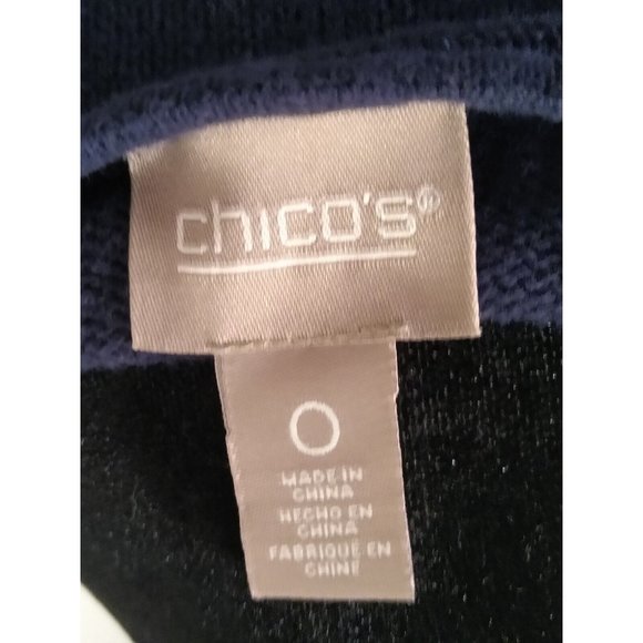 Chico's Navy Blue & White Stripes Sweater Top Women's Size 0 (Small) - Picture 5 of 5